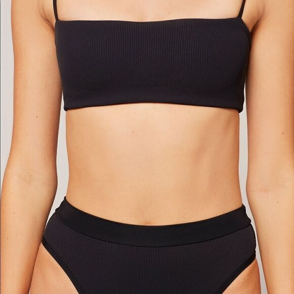 L*SPACE BLACK PORTIA HIGH WAIST BITSY CUT BIKINI. - Picture 4 of 8